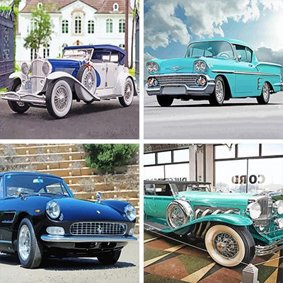 Vintage Cars Paint By Numbers