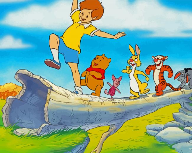 Winnie The Pooh Christopher Robin And Friend paint by number