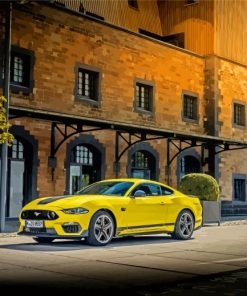 Yellow Mach 1 Mustang Car paint by number