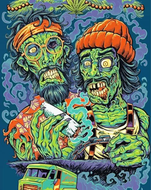 Zombie Cheech And Chong paint by number