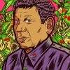 Abstract President Philippine Rodrigo Duterte paint by number