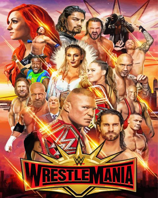 Aesthetic Wwe Poster paint by number