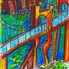 Artistic Abstract Colorful Bridge paint by number