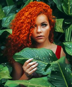 Beautiful African Redhead Girl paint by number