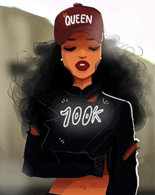 Black Cartoon Woman paint by number