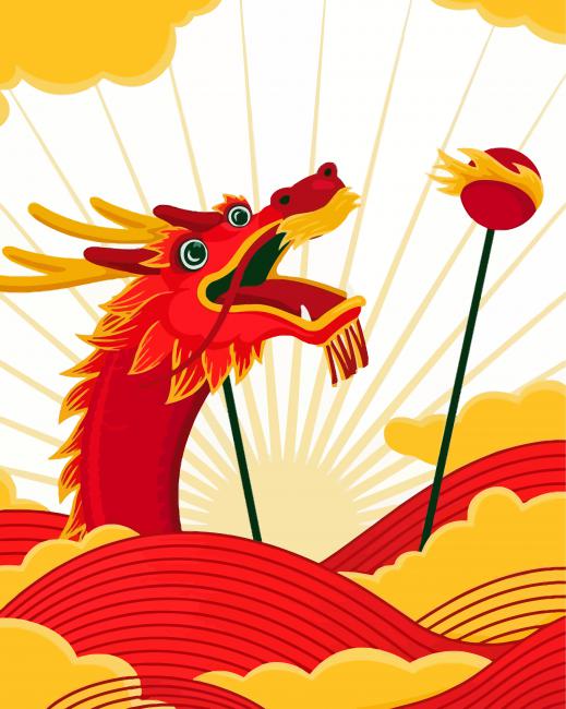 Chinese New Year Dragon Dance Free paint by number