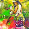 Colorful Golf Lady paint by number