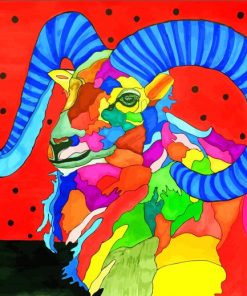 Colorful Abstract Sheep paint by number