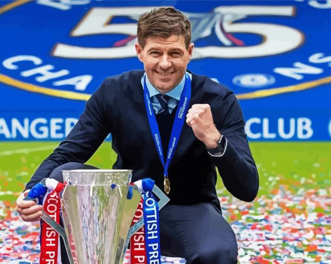 Football Manager Steven Gerrard paint by number