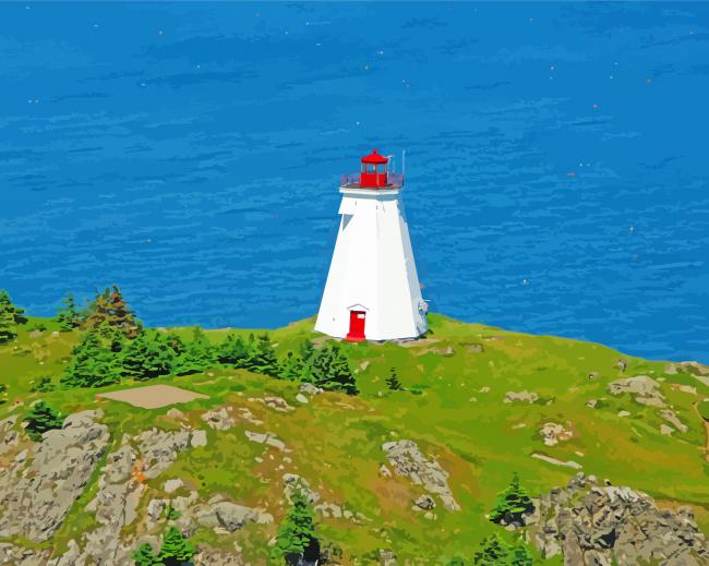 Grand Manan Lighthouse paint by number