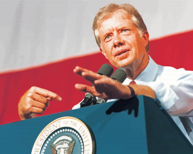Jimmy Carter US President paint by number