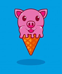 Pig Ice Cream paint by number