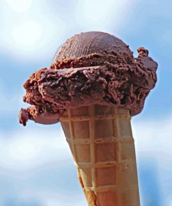 Sweet Chocolate Ice Cream Cone paint by number