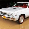 White 67 Chevelle Car paint by number
