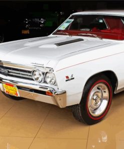 White 67 Chevelle Car paint by number