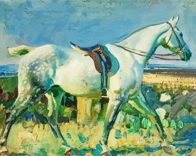 White Horse Alfred Munnings paint by number