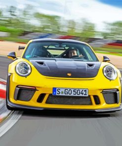 Yellow Porsche Gt3 Rs paint by number