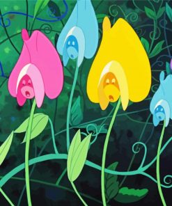 Alice In Wonderland Flowers paint by number