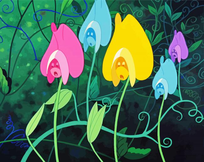 Alice In Wonderland Flowers paint by number