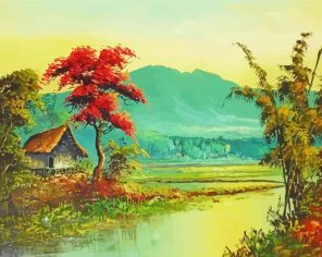 Asian Nature Art paint by number
