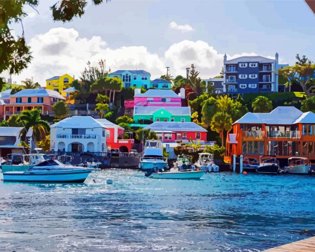 Bermuda Island Coastline paint by number