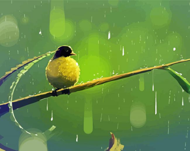 Birds In Rain Art paint by number