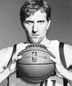 Black And White Dirk Nowitzki paint by number