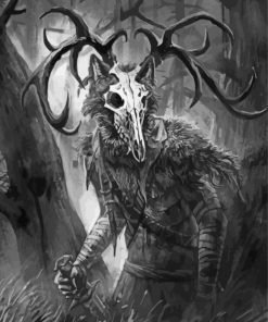 Black And White Wendigo paint by number