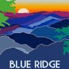 Blue Ridge Mountains Sunset Poster paint by number