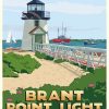 Brant Point Light Nantucket Massachusetts paint by number