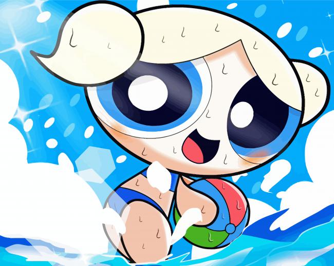 Bubbles Powerpuff Girl Cartoon paint by number