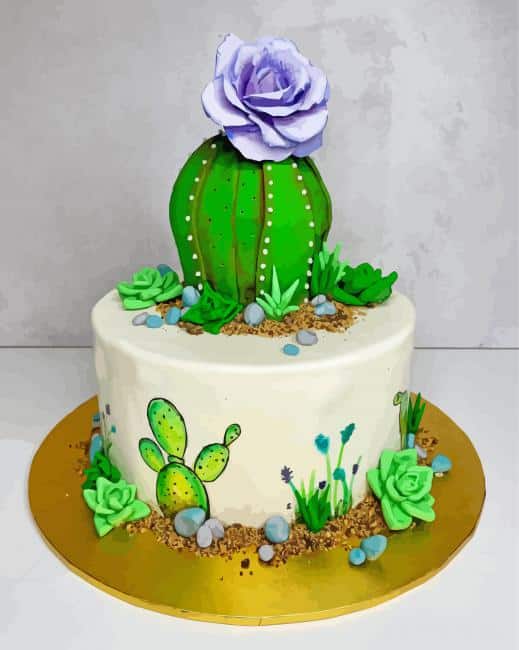 Cactus Dessert Cake paint by number