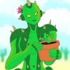 Cactus Girl paint by number