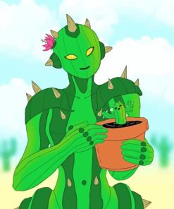 Cactus Girl paint by number