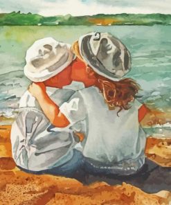 Children At The Seaside Art paint by number