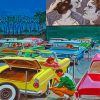 Classic Cars In Drive Ins Art paint by number