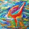 Colorful Abstract Dolphin paint by number