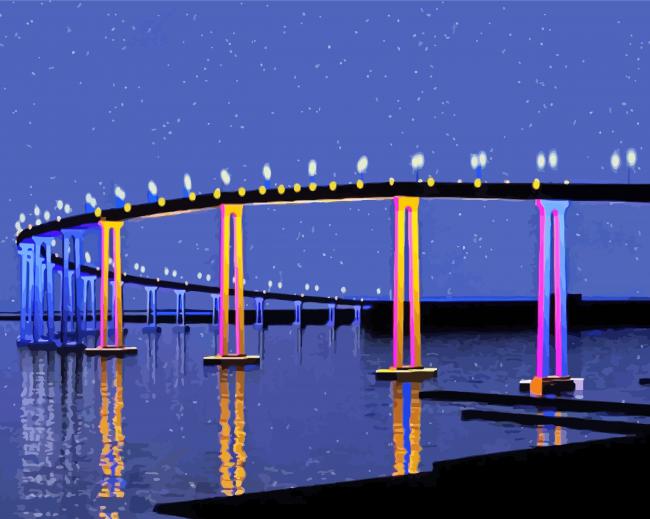 Coronado Bridge At Night paint by number