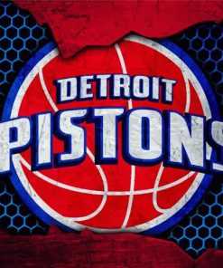 Detroit Pistons Basketball Team paint by number