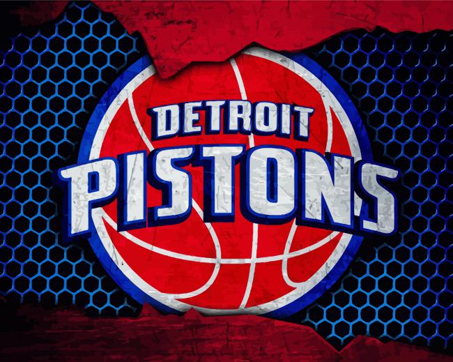 Detroit Pistons Basketball Team paint by number