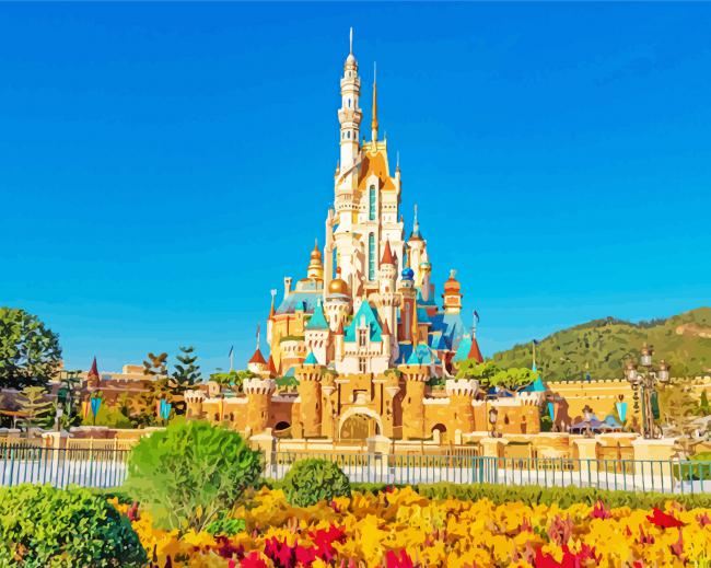 Disney Castle Hong Kong paint by number