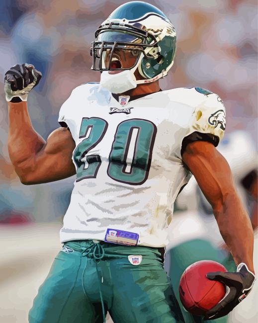 Eagles Player Brian Dawkins paint by number