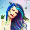 Fantasy Girl And Butterflies paint by number