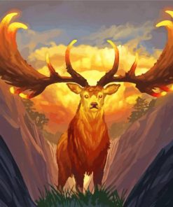 Fantasy Gold Deer paint by number