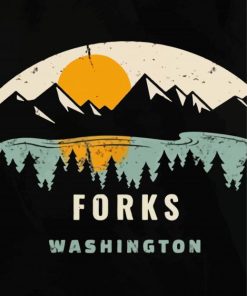 Forks Washington Poster paint by number