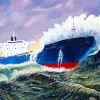 Freighter Ocean Waves paint by number