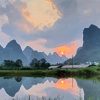Guilin Mountains At Sunset paint by number