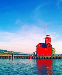 Holland Michigan Lighthouse paint by number