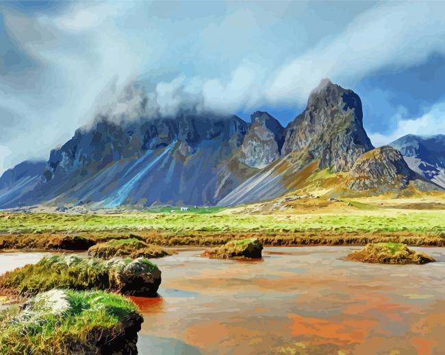 Iceland Landscapes Mountains paint by number