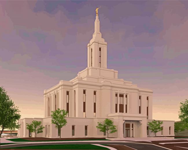 Idaho Pocatello Temple paint by number